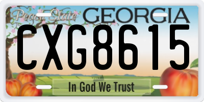 GA license plate CXG8615