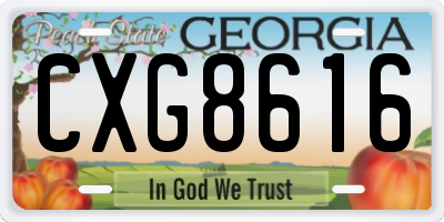 GA license plate CXG8616