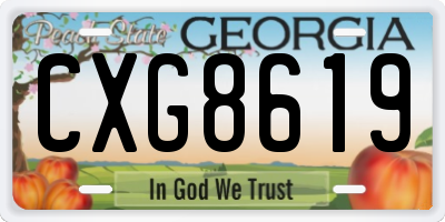 GA license plate CXG8619