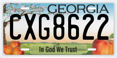 GA license plate CXG8622