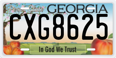 GA license plate CXG8625