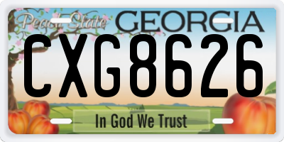 GA license plate CXG8626