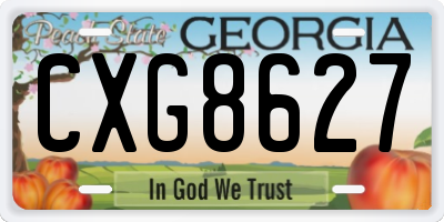GA license plate CXG8627