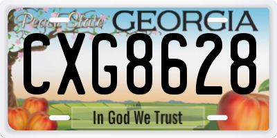 GA license plate CXG8628