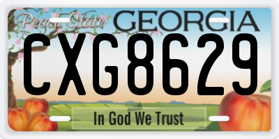 GA license plate CXG8629