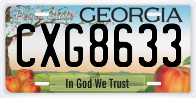 GA license plate CXG8633