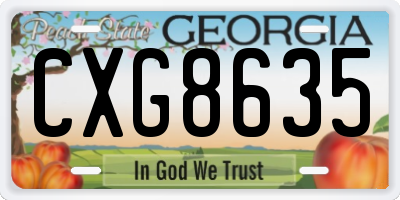 GA license plate CXG8635