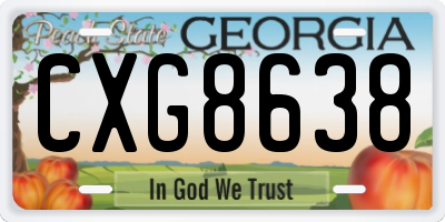 GA license plate CXG8638