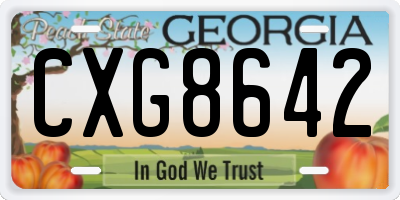 GA license plate CXG8642