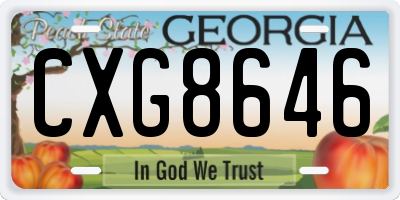 GA license plate CXG8646