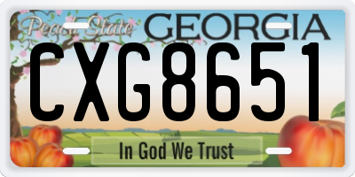 GA license plate CXG8651