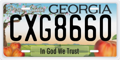 GA license plate CXG8660