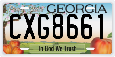 GA license plate CXG8661
