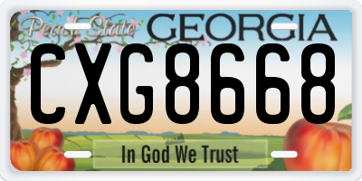 GA license plate CXG8668