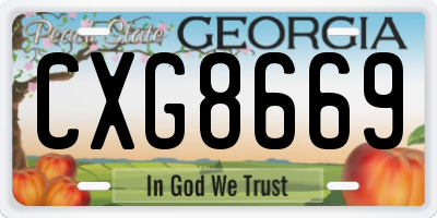 GA license plate CXG8669