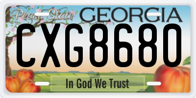 GA license plate CXG8680
