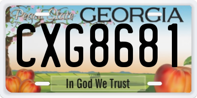 GA license plate CXG8681