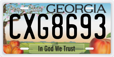 GA license plate CXG8693