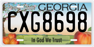 GA license plate CXG8698