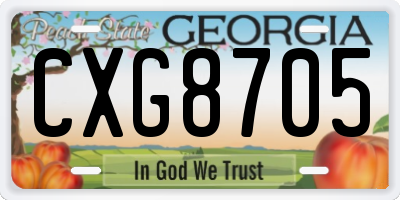 GA license plate CXG8705