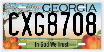 GA license plate CXG8708