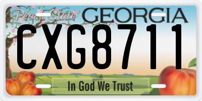GA license plate CXG8711