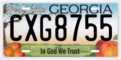 GA license plate CXG8755