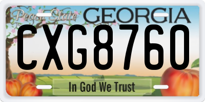 GA license plate CXG8760