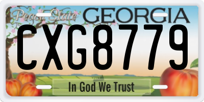GA license plate CXG8779