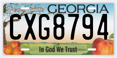 GA license plate CXG8794