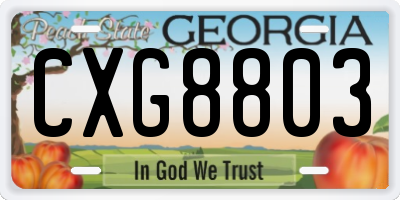 GA license plate CXG8803