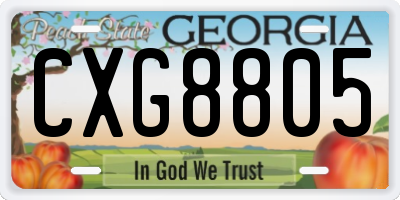 GA license plate CXG8805