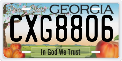 GA license plate CXG8806
