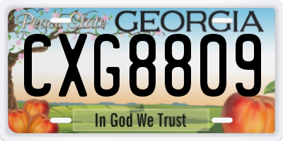 GA license plate CXG8809