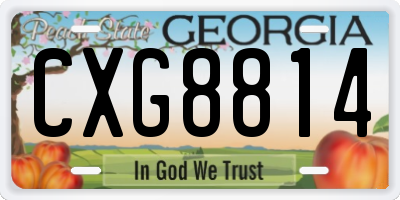 GA license plate CXG8814