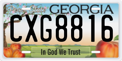 GA license plate CXG8816