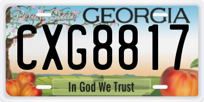 GA license plate CXG8817