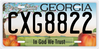 GA license plate CXG8822