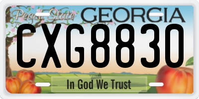 GA license plate CXG8830