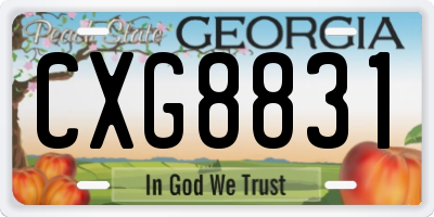 GA license plate CXG8831