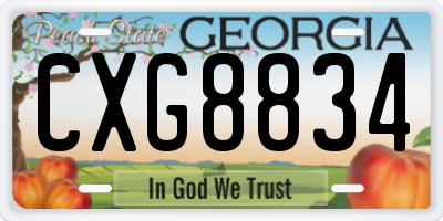 GA license plate CXG8834