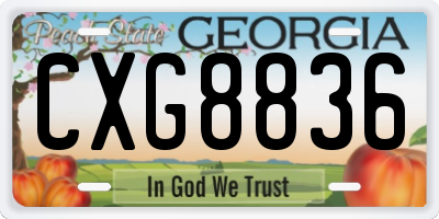 GA license plate CXG8836