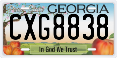 GA license plate CXG8838