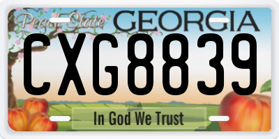 GA license plate CXG8839