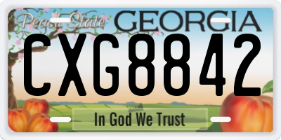 GA license plate CXG8842