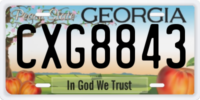 GA license plate CXG8843