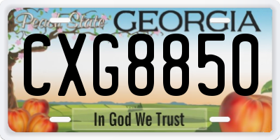 GA license plate CXG8850