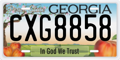 GA license plate CXG8858