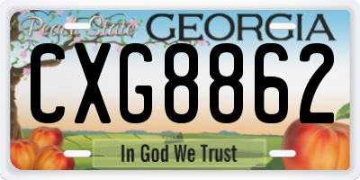 GA license plate CXG8862