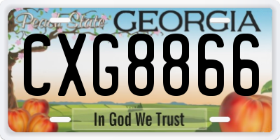 GA license plate CXG8866